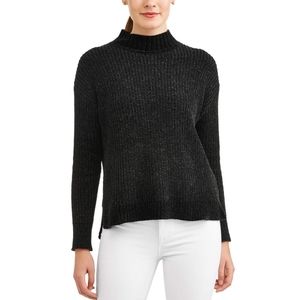 Time and Tru Women's Mock Neck Chenille Sweater